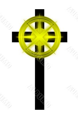 Cross with glowing star