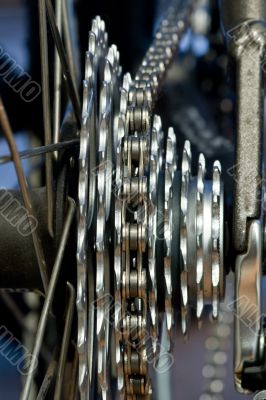 Rear MTB cassette with chain