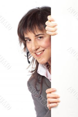 Curious business woman