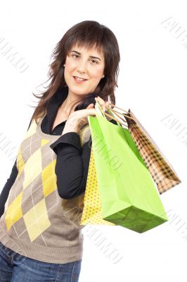 Woman holding shopping bags