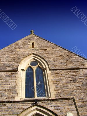 Church buillding against blue sky
