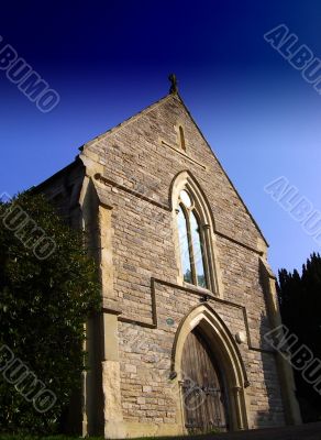 Church buillding against blue sky