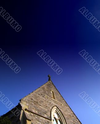 Church buillding against blue sky