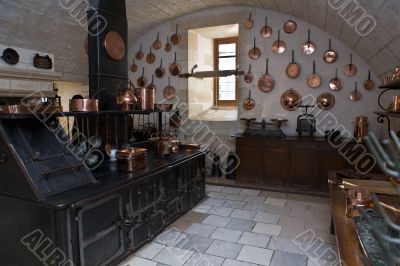 Kitchen in the castle of Chenonceau