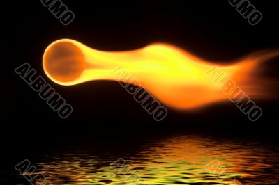 Flaming Ball Over Water