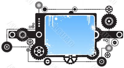 Modern cog clockwork design element