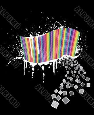 Rainbow wave splatter element