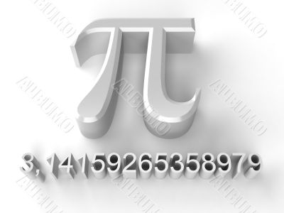 pi on a white background