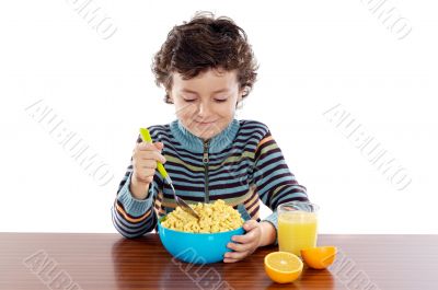 Child eating breakfast