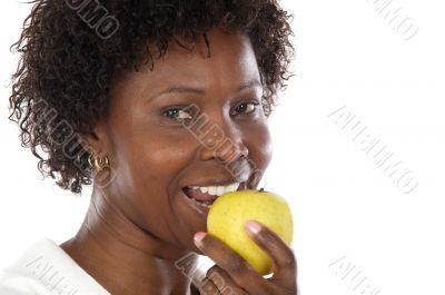 Girl whit an apple