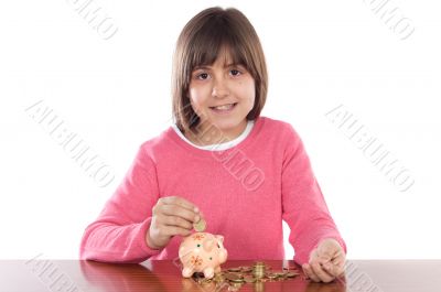 Girl with money box