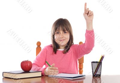 adorable girl studying