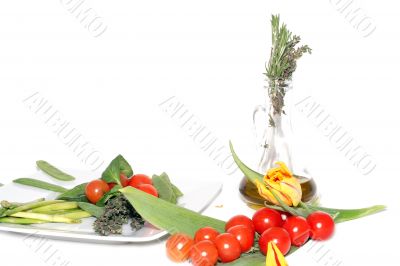 Vegetables and flower