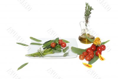 Vegetables and flower