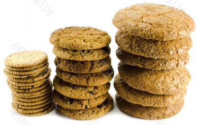 three stack of cookies