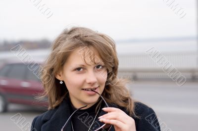 Portrait of the beautiful girl outdoor 2