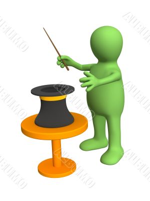 3d puppet-conjurer, showing focus