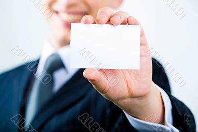 Showing visiting card