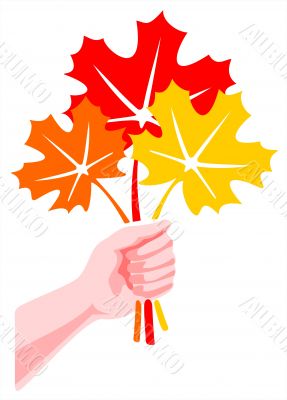 Bouquet from leaves