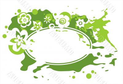 Green florals frame