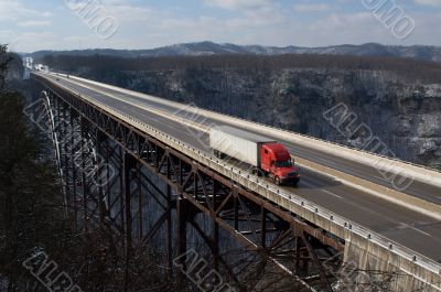 Trucker on New River Gorge Bridge