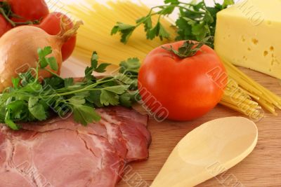 fresh ingredients for making pasta