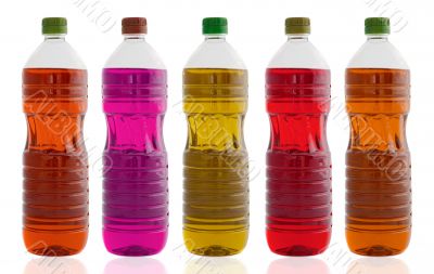 Five oil bottles