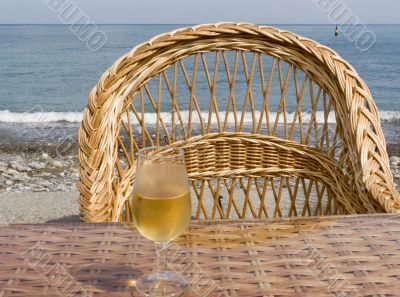 Glass with cold beer