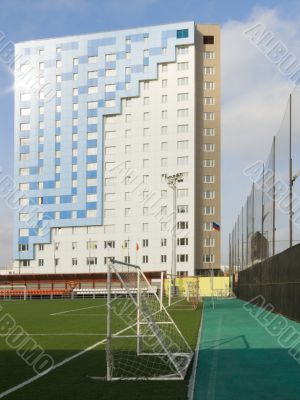 Stadium with a field for soccer