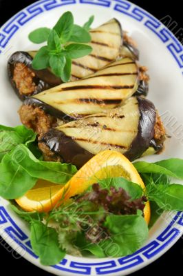 Aubergine And Beef Rolls