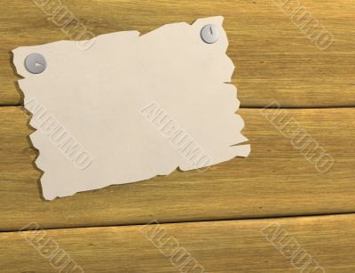 3d sheet of a paper, attached by buttons to board