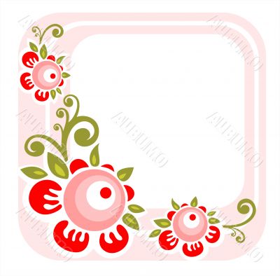pink floral frame