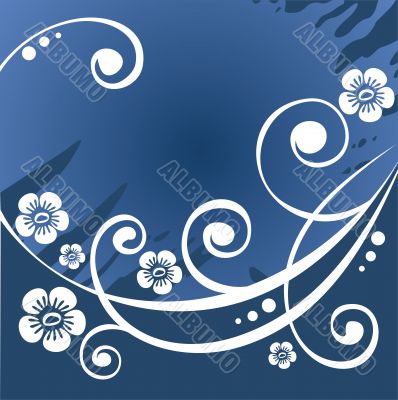 dark blue flower background