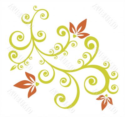 green floral pattern