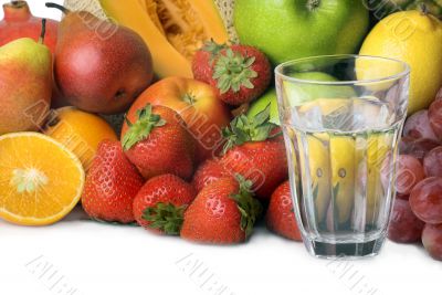 fruit and glass of water