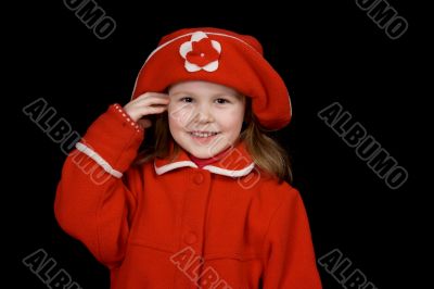 The child in a red coat