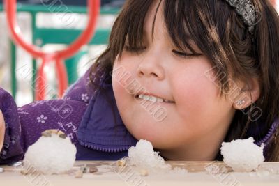 Girl Playing With Snow