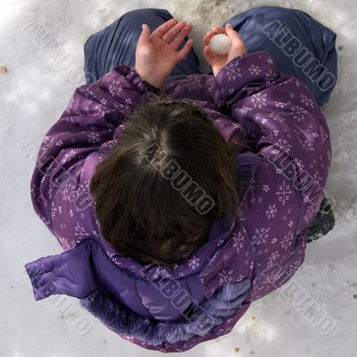 Girl Making Snowball