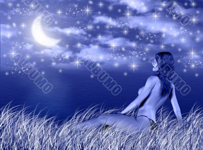 Woman in the night