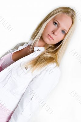 Pretty woman in white