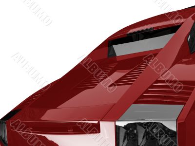 isolated closeup sportcar view