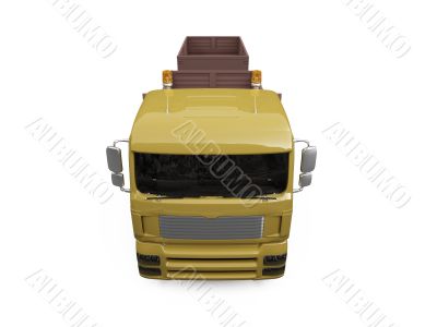 long dump truck on white background