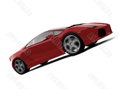 isolated closeup sportcar view