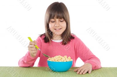 Girl eating cereal
