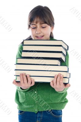 adorable girl studying