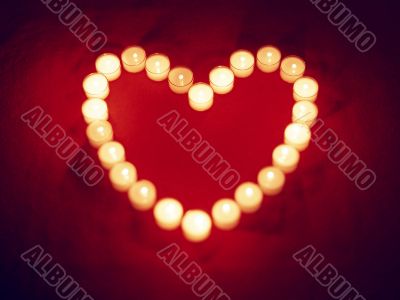 heart from candles
