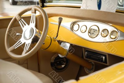 Interior of antique car