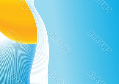 Sunrise background with lined art