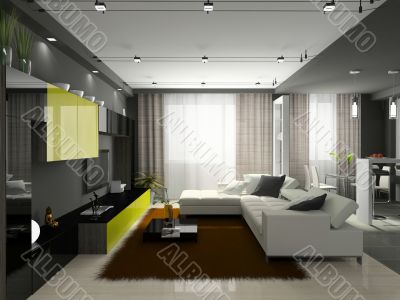 Interior of the stylish apartment