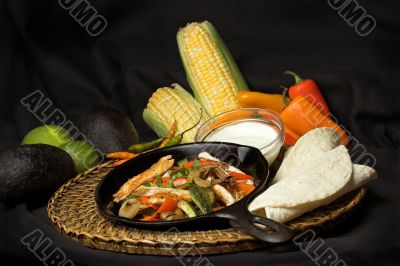 mexican fajitas on tray